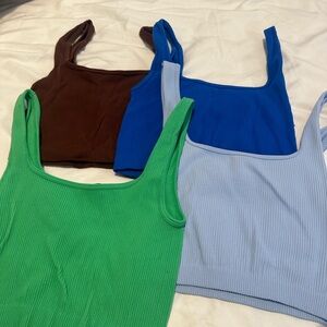 Combo of 4 Zara cropped ribbed tank tops
